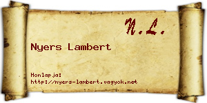 Nyers Lambert névjegykártya